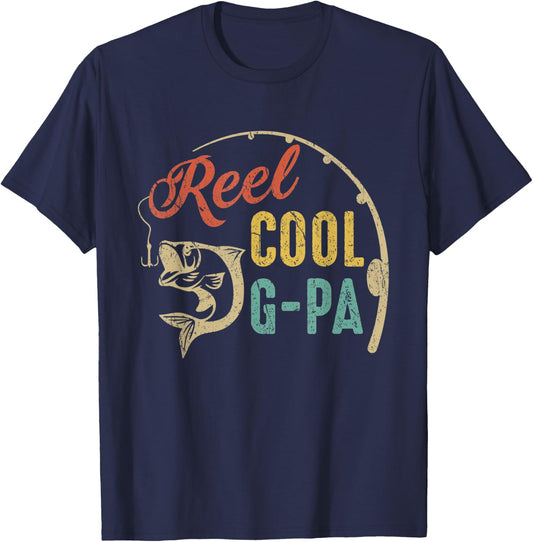 Father's Day Shirt Vintage Fishing Reel Cool G-Pa T-Shirt - T-Shirt | Navy
