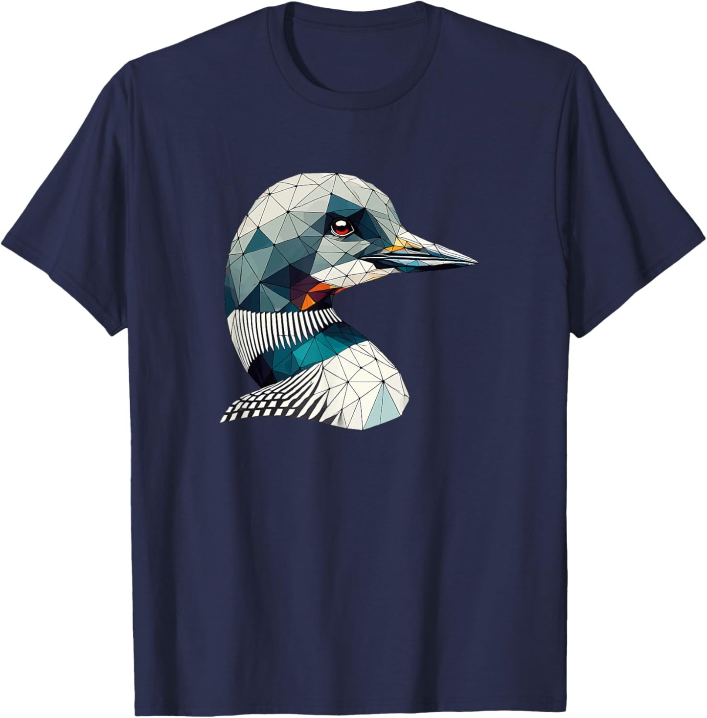 Geometric Art Common Loon T-Shirt - T-Shirt | Navy