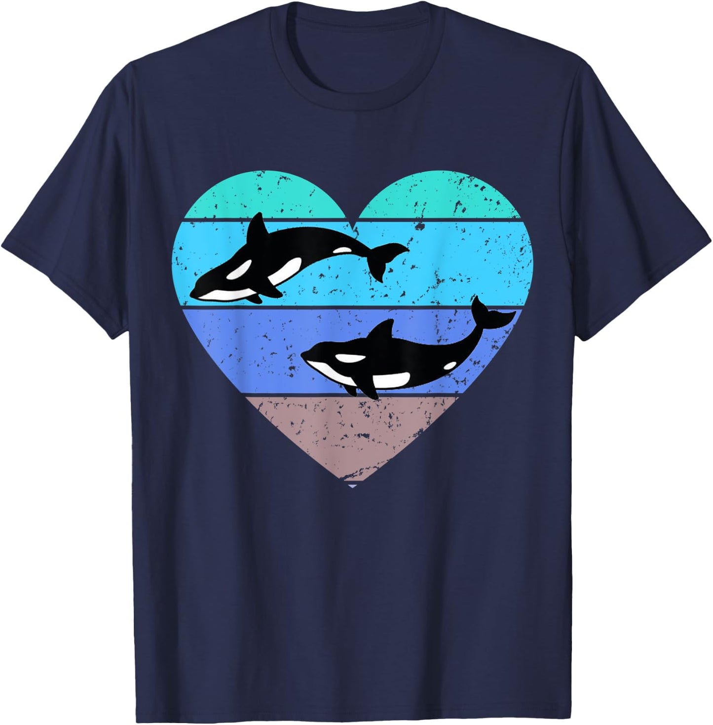 Orca Killer Whale Retro Gift T-Shirt - T-Shirt | Navy