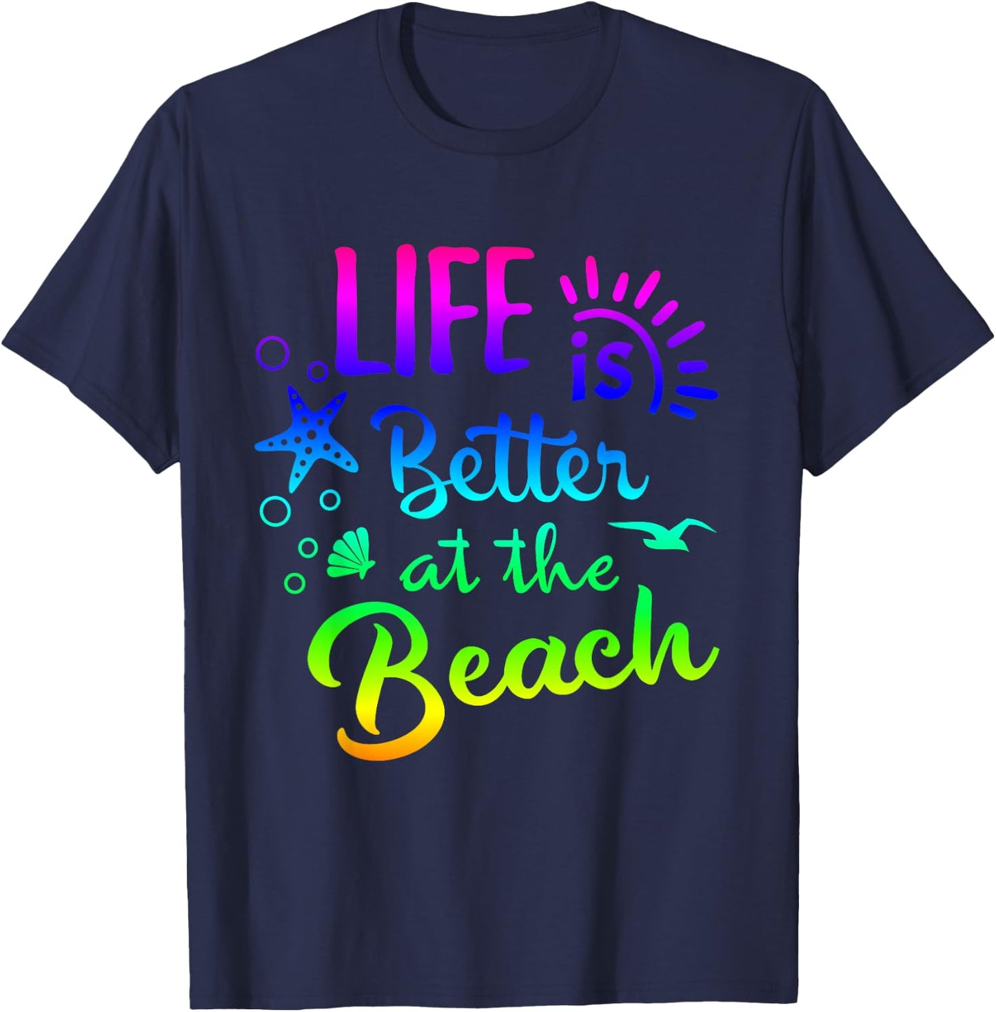 Beach - Life Is Better at The Beach - Women Tropical T-Shirt - T-Shirt | Navy