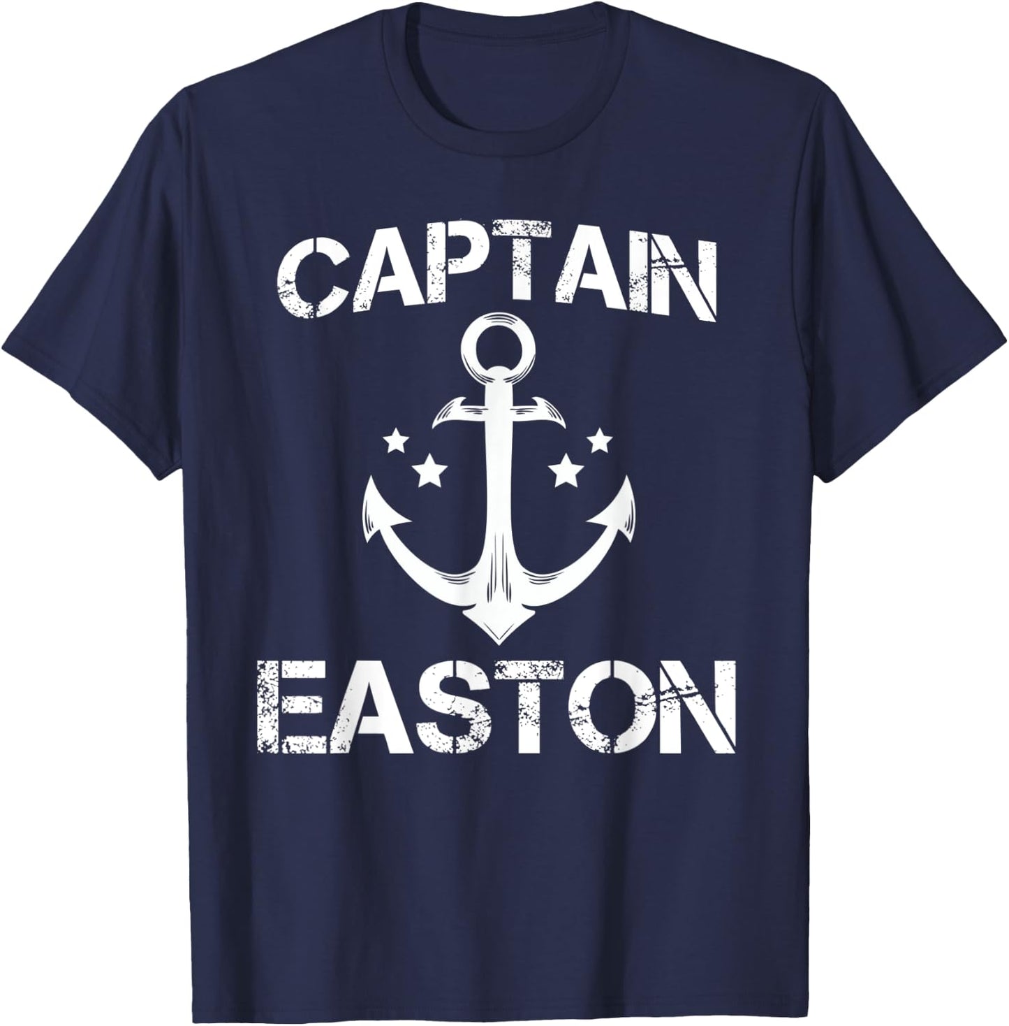 CAPTAIN EASTON Funny Birthday Personalized Name Boat Gift T-Shirt - T-Shirt | Navy