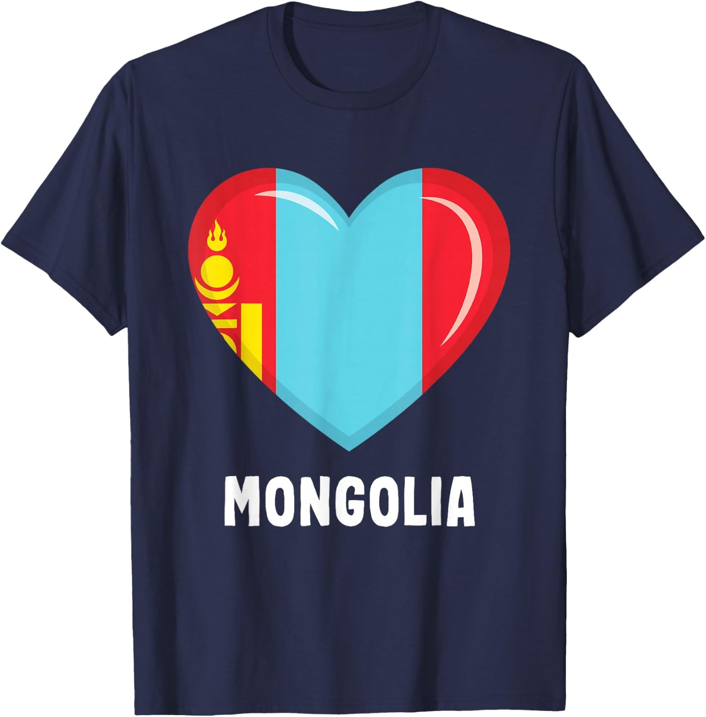 Mongolia Flag Jersey | Mongolian T-Shirt - T-Shirt | Navy