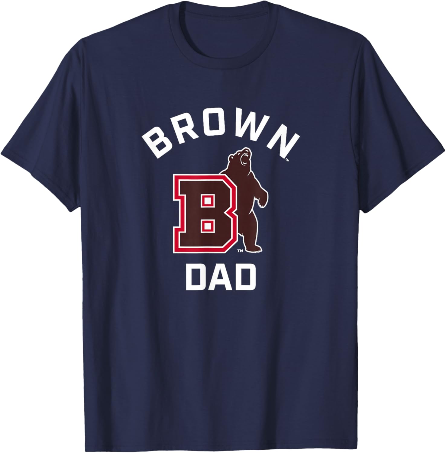 Brown University Bears Arched Dad T-Shirt - T-Shirt | Navy