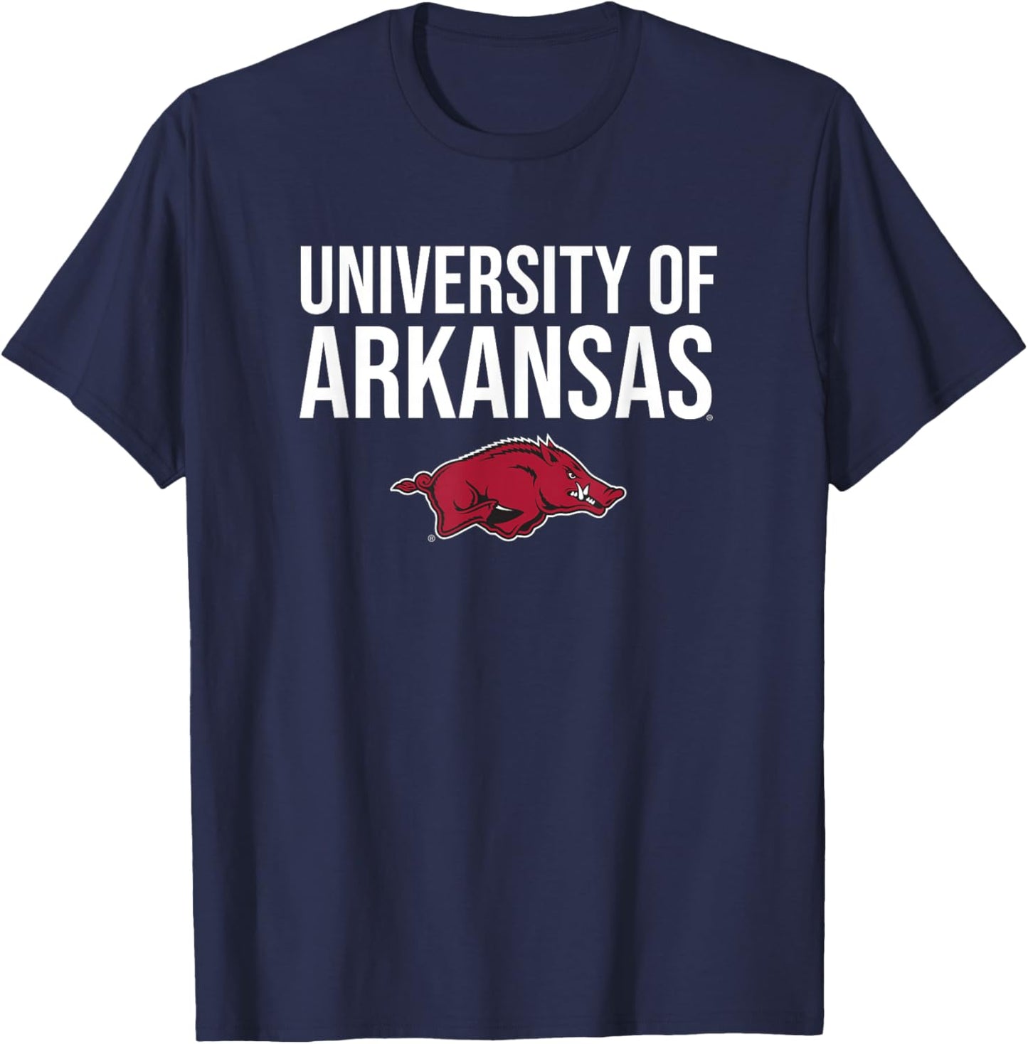 University of Arkansas Razorbacks Stacked T-Shirt - T-Shirt | Navy