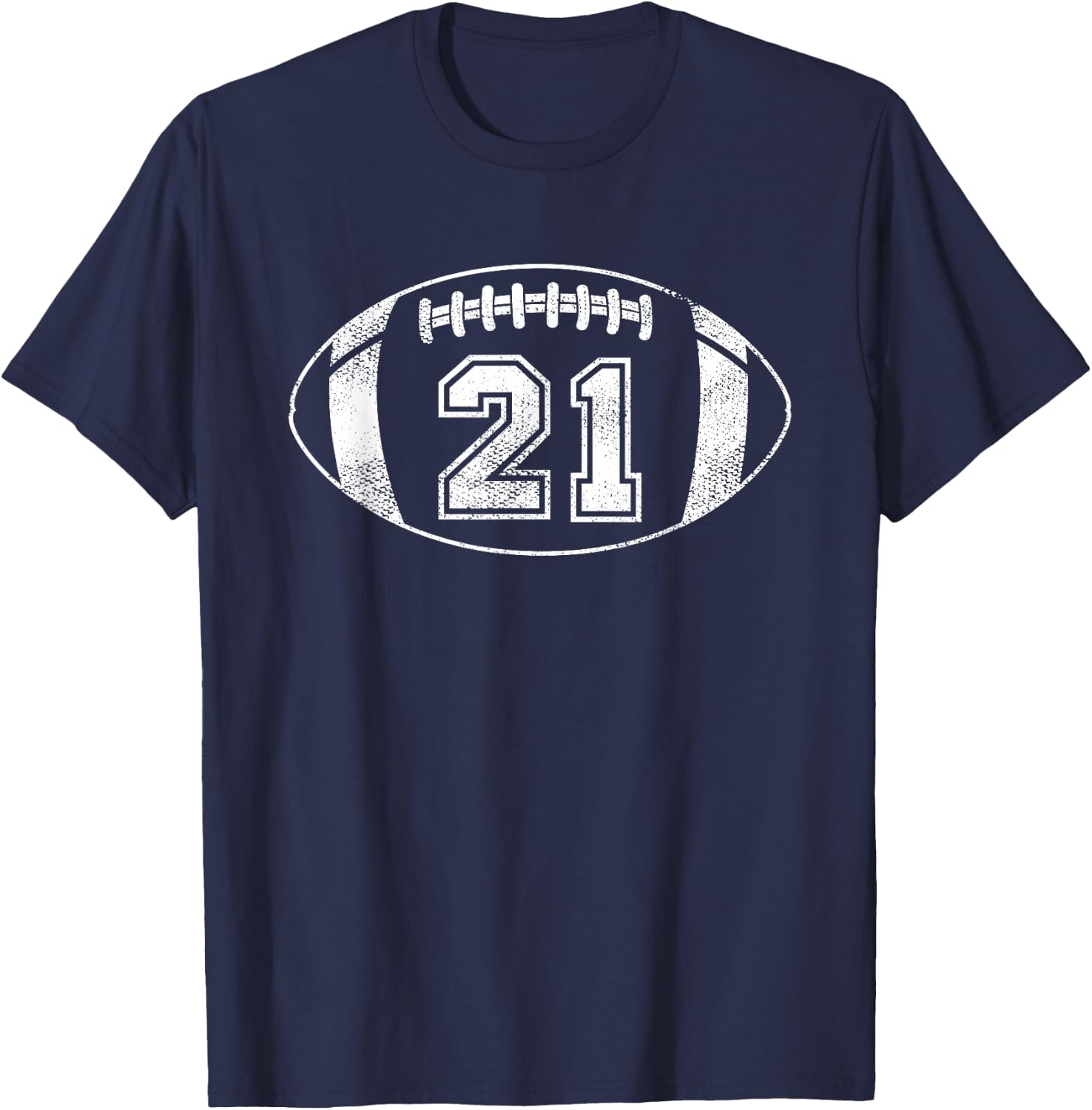 Football Player #21 Football Parent Jersey 21 T-Shirt - T-Shirt | Navy
