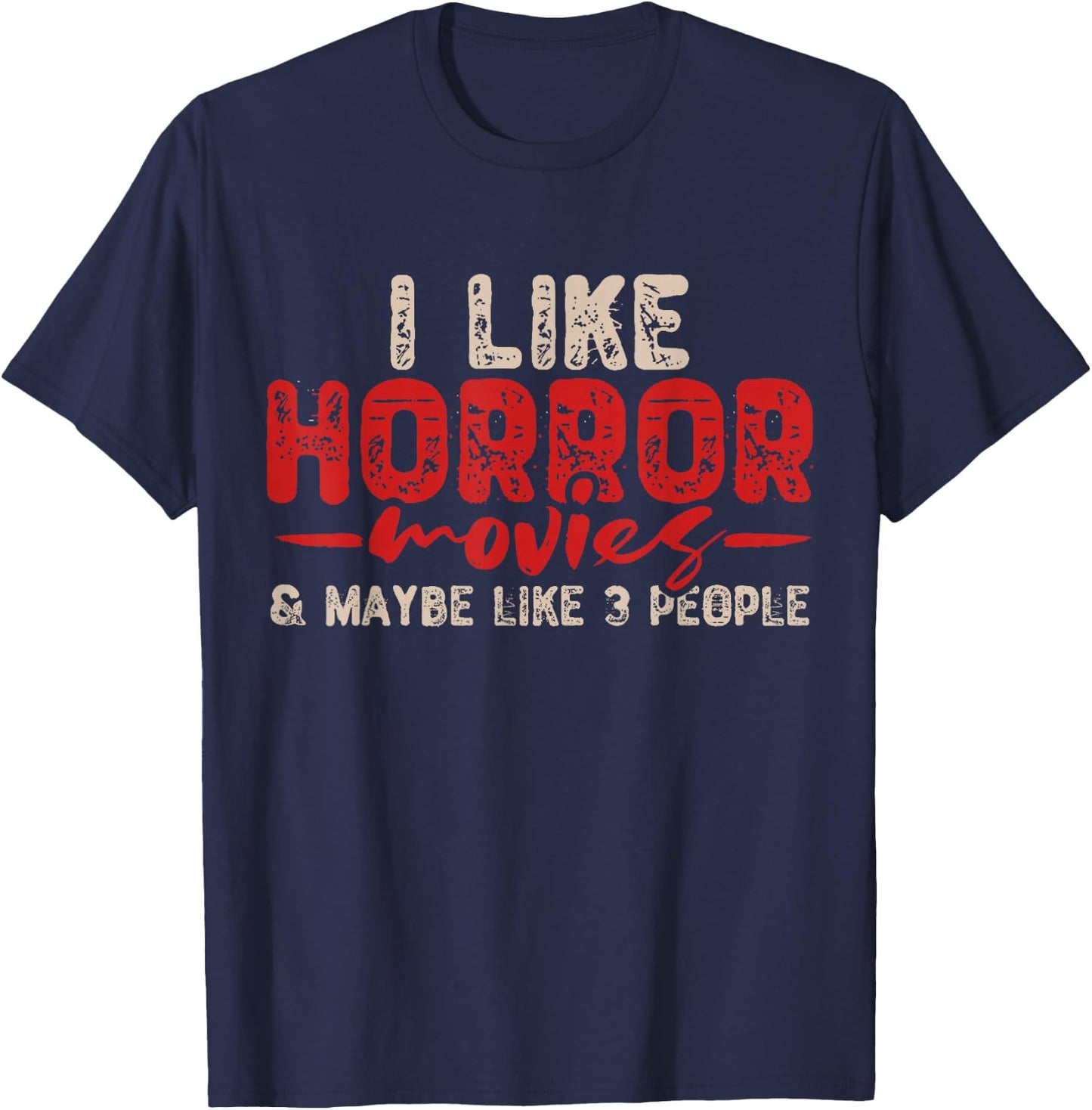 Horror Movie Gifts Adult Black Short Sleeve Small T-Shirt - T-Shirt | Navy