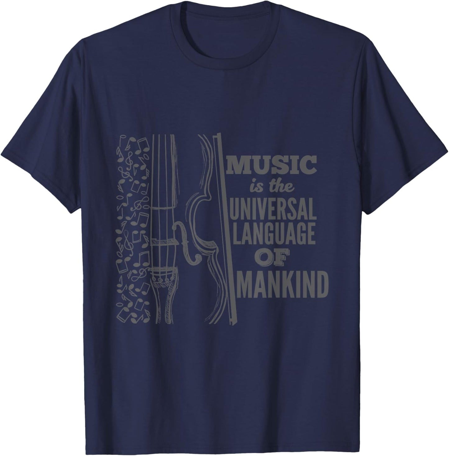 Music Is The Universal Language Funny Composer Gift T-Shirt - T-Shirt | Navy