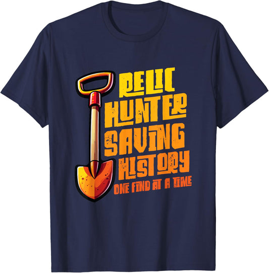 Funny Metal Detecting Relic Hunter Metal Detectorist T-Shirt - T-Shirt | Navy