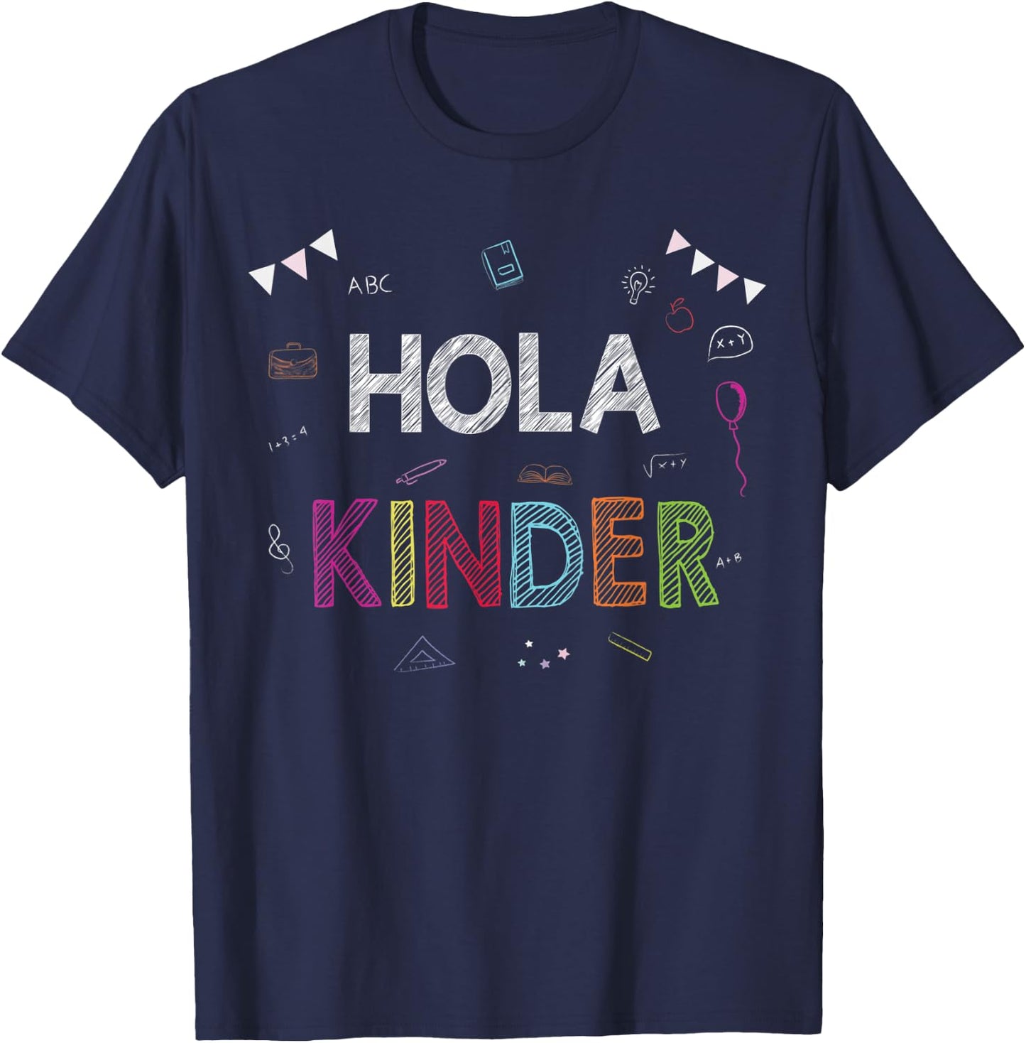 Hola Kinder Spanish back to school Gift T-Shirt - T-Shirt | Navy