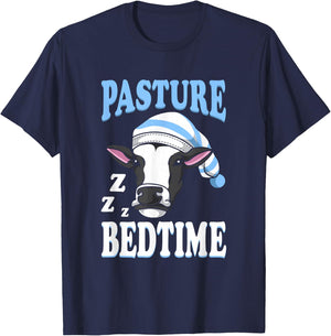 Cute Sleepy Cow Pasture Bedtime T-Shirt - T-Shirt | Navy