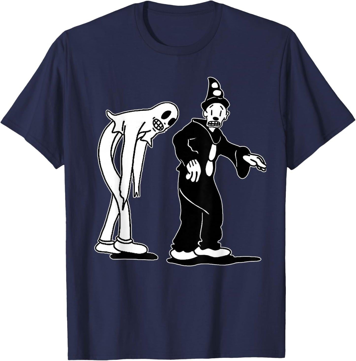 Koko the Clown and Ghost Creeping T-Shirt - T-Shirt | Navy