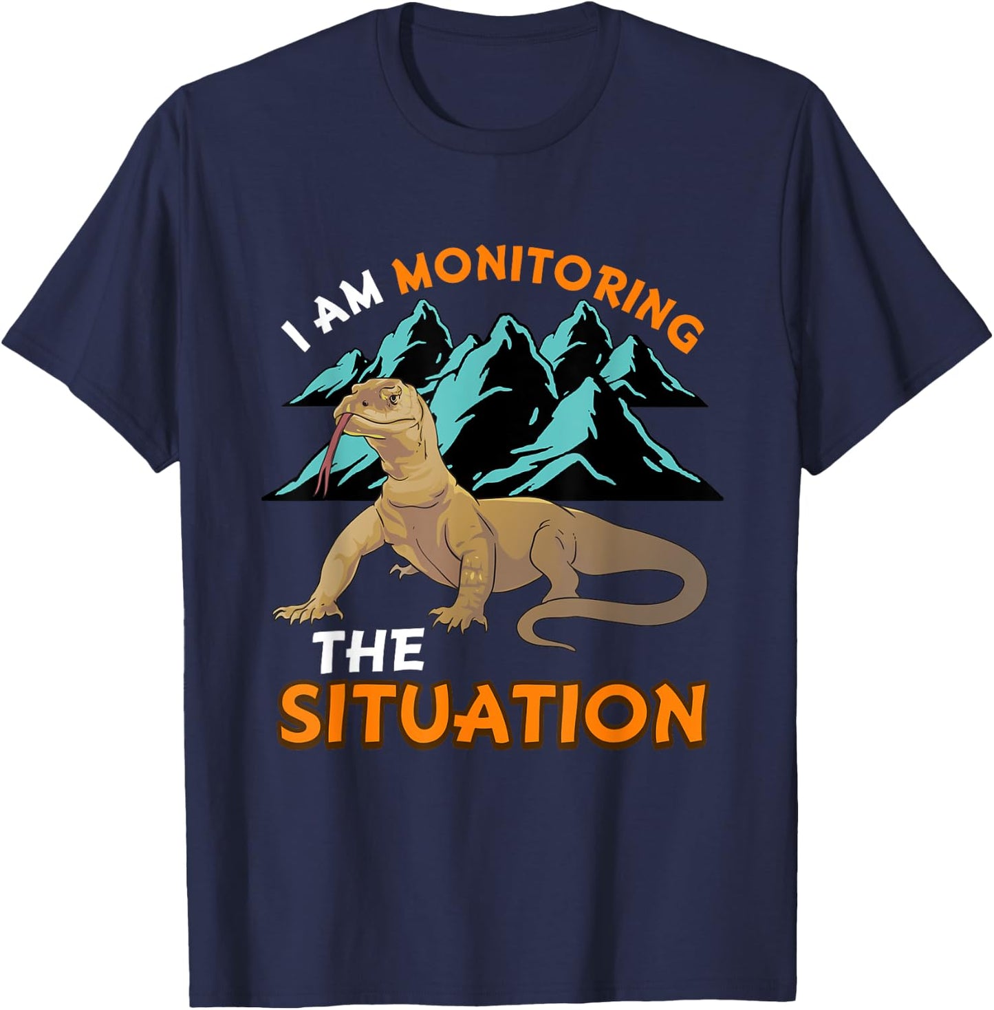 Funny Pet Monitor Lizard Graphic Humor Graphic Reptile T-Shirt - T-Shirt | Navy