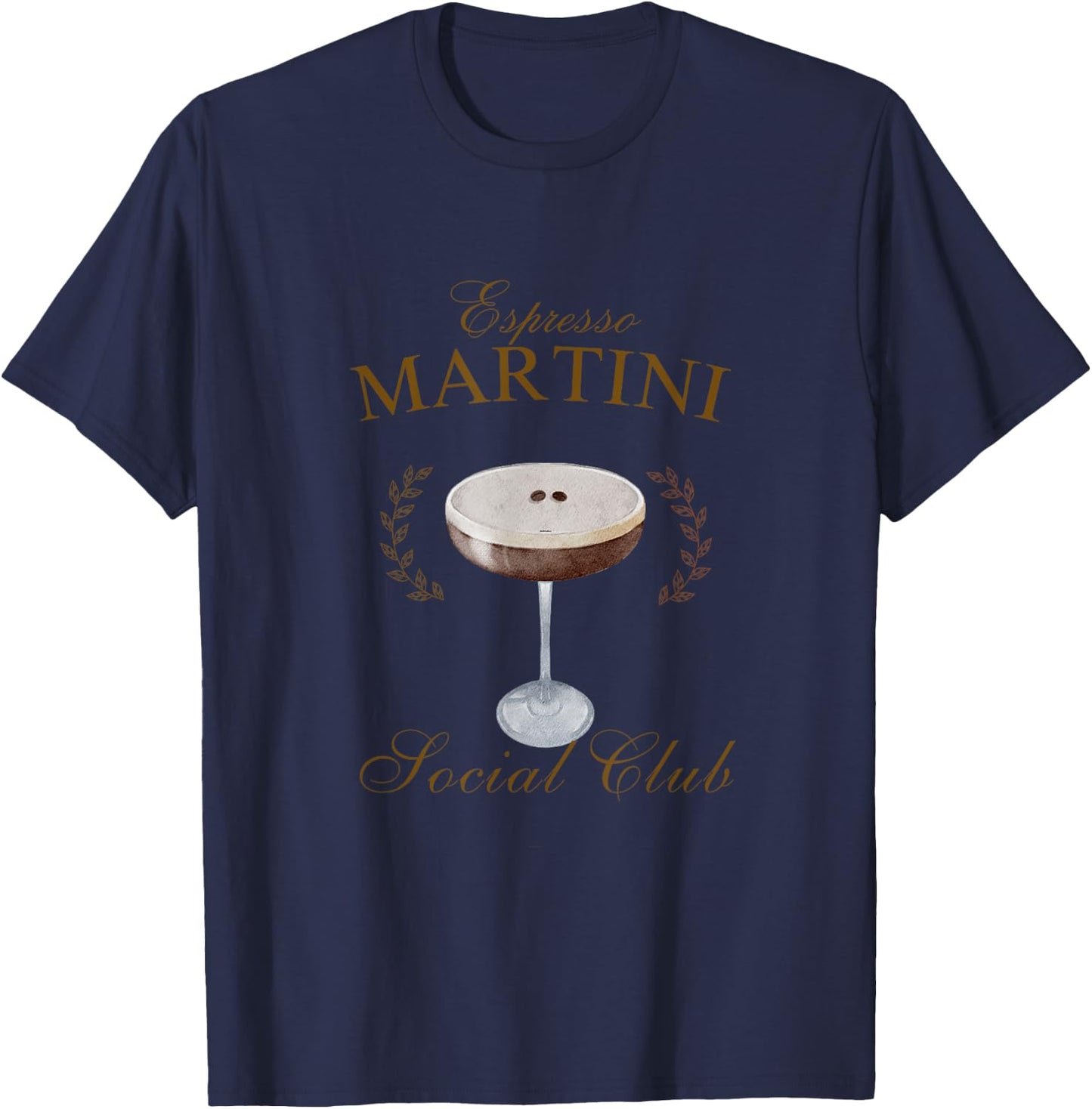 Espresso Martini Drinking Coffee and Vodka T-Shirt - T-Shirt | Navy