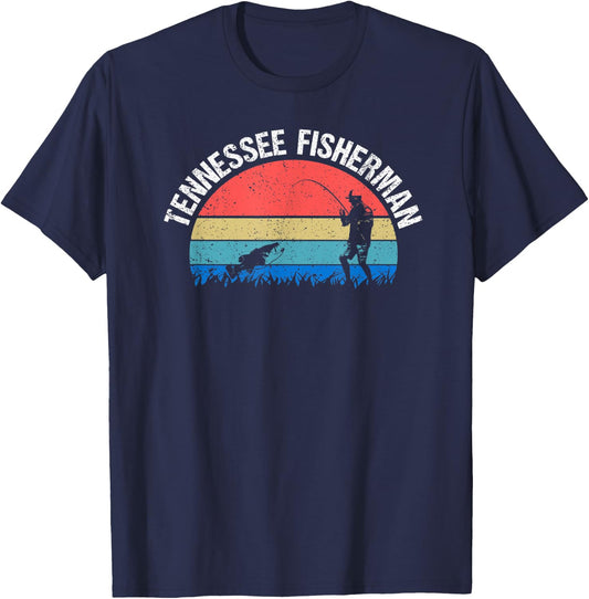Tennessee Fisherman Funny Fishing T-Shirt - T-Shirt | Navy