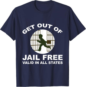 Get Out of Jail Free T-Shirt - T-Shirt | Navy