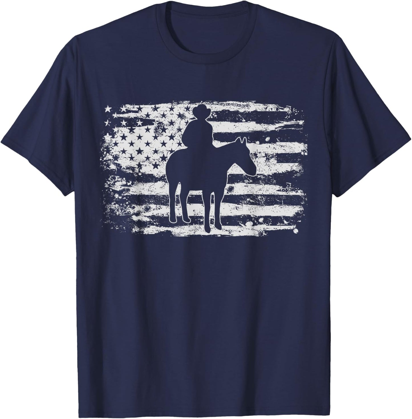 Cowboy Rodeo Horse Riding Vintage Gift T-Shirt - T-Shirt | Navy