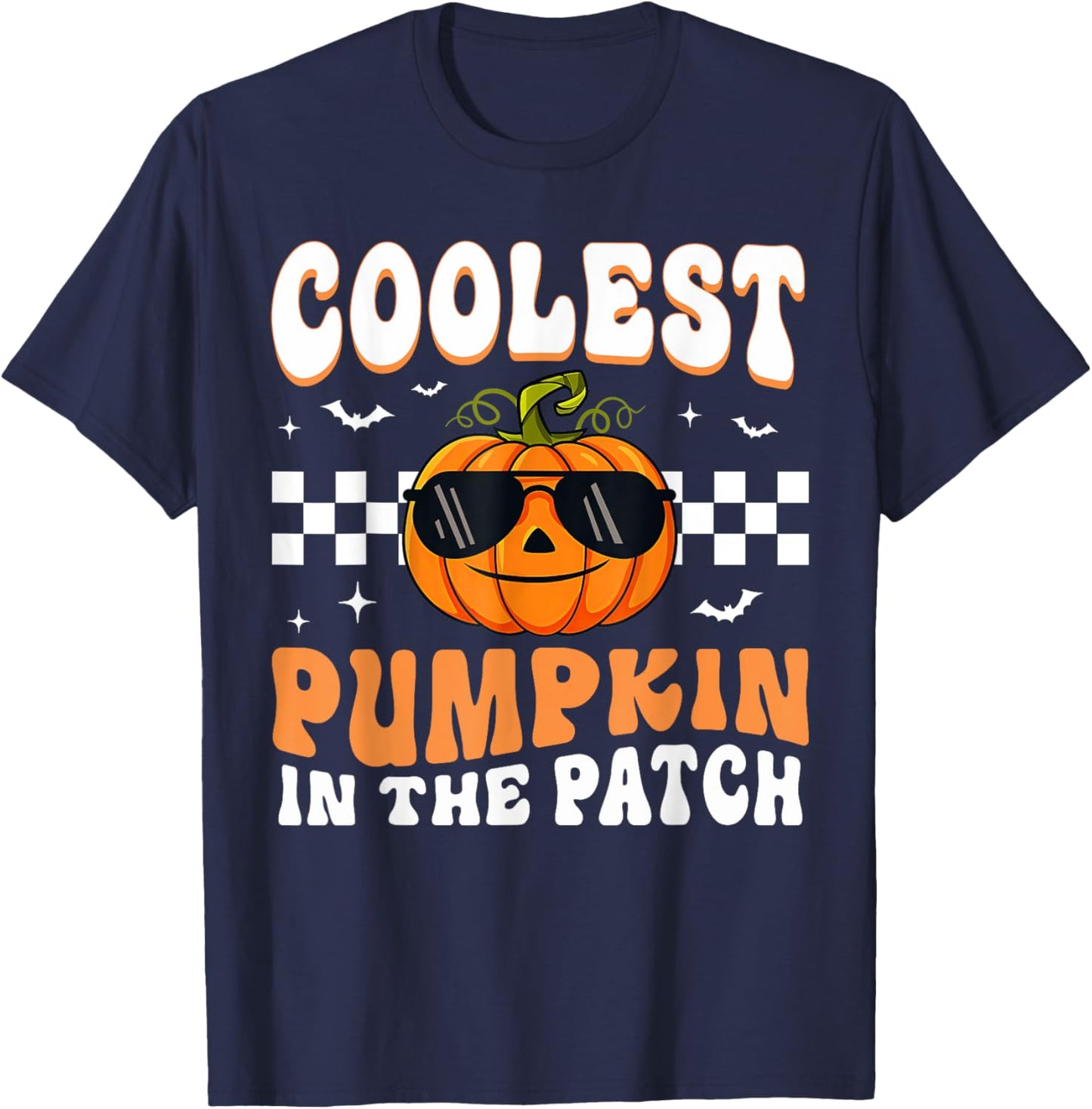 Coolest Pumpkin In The Patch Halloween Boys Girls Halloween T-Shirt - T-Shirt | Navy