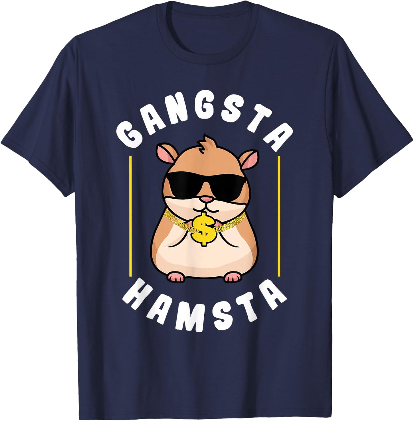 Hamster Gangsta Hamsta Sunglasses T-Shirt - T-Shirt | Navy