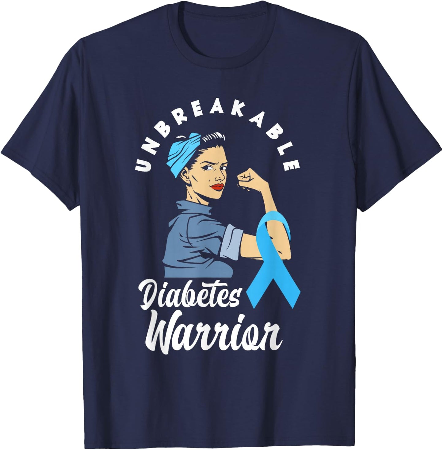 Diabetes Warrior Diabetic T1D Diabetes Awareness T-Shirt - T-Shirt | Navy
