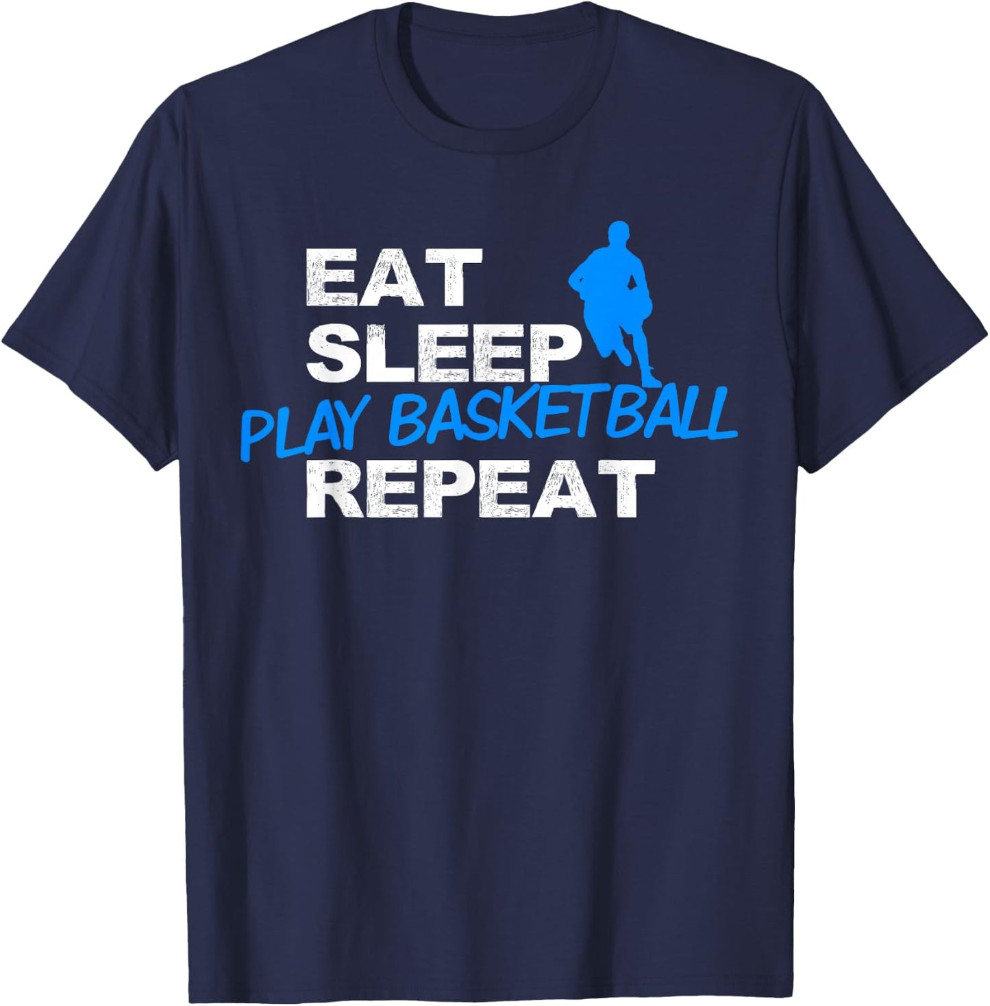 Eat Sleep Play Basketball Repeat T-Shirt - T-Shirt | Navy