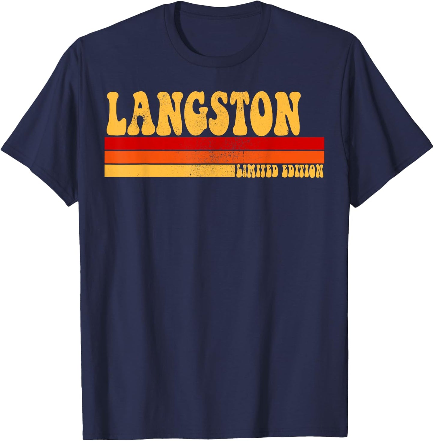 LANGSTON Name Personalized Idea Men Retro Vintage LANGSTON T-Shirt - T-Shirt | Navy