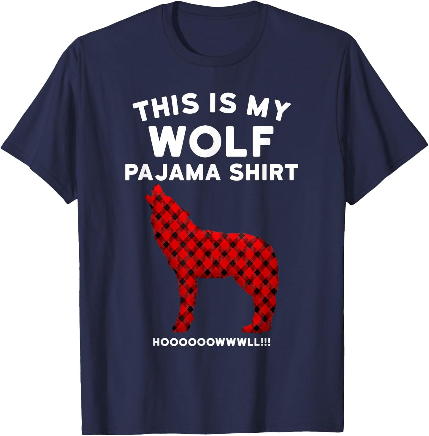 Wolf Pajama Shirt - Cute Christmas Gift Wolf Lovers T-Shirt - T-Shirt | Navy