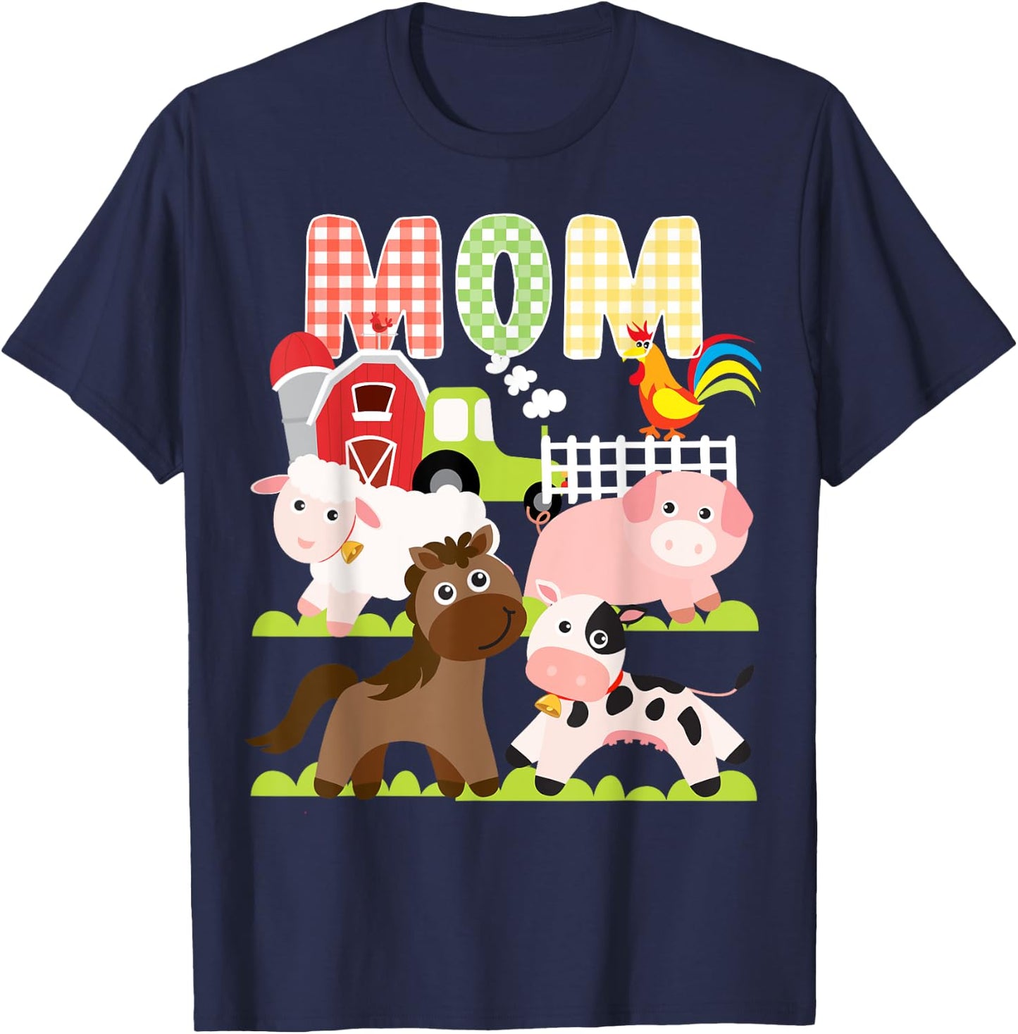 Mom Birthday Crew Barnyard Farm Animals Bday Party T-Shirt - T-Shirt | Navy