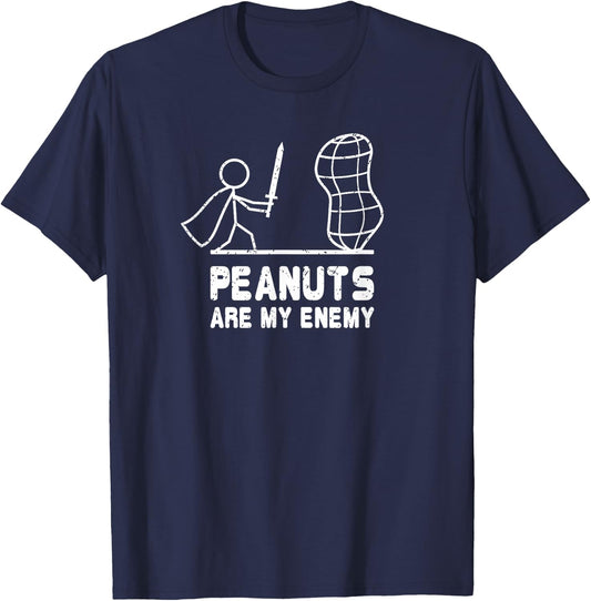 Peanut Allergy Gift Funny Distressed Awareness T-Shirt - T-Shirt | Navy