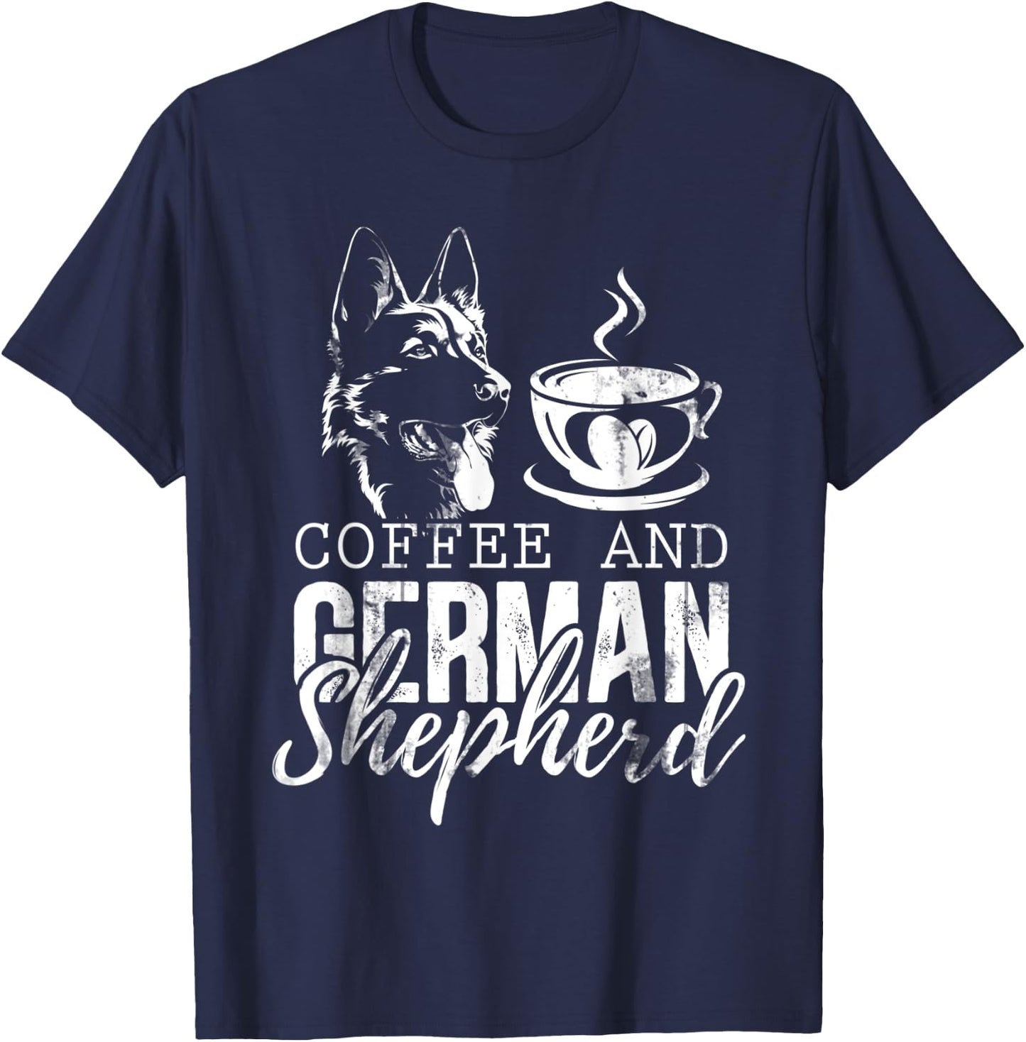 Barista Coffee Lover German Shepherd T-Shirt - T-Shirt | Navy