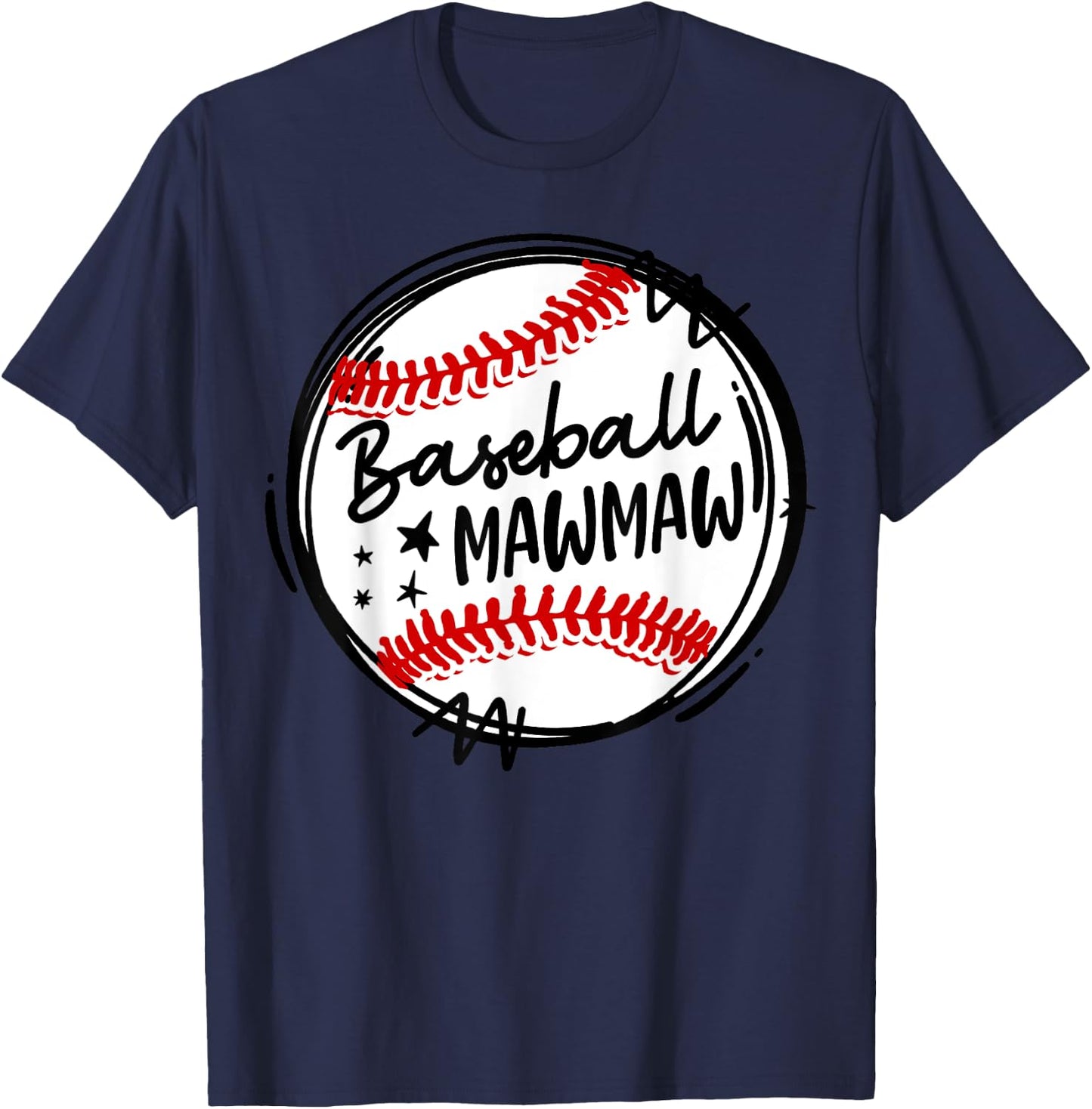 Baseball Lover Cute Baseball Mawmaw T-Shirt - T-Shirt | Navy