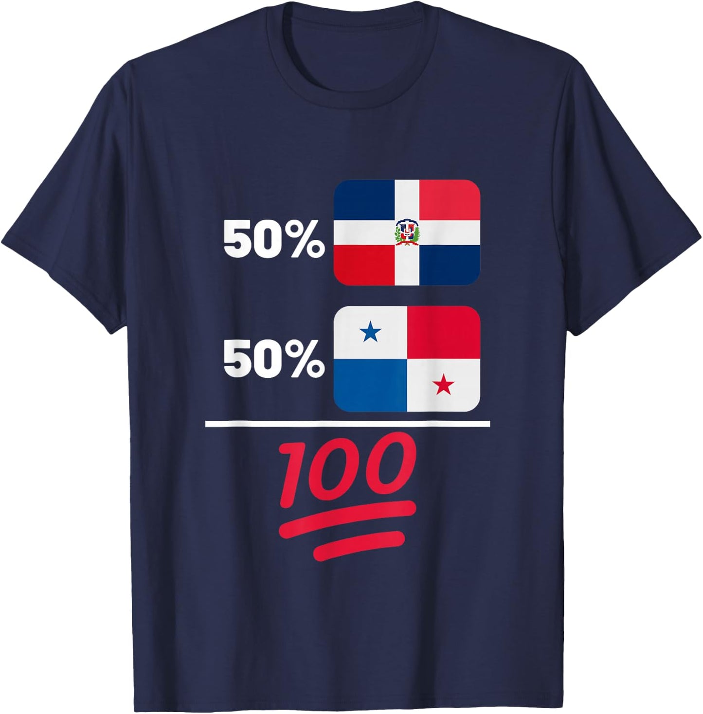 Panamanian Plus Dominican Mix Flag Heritage T-Shirt - T-Shirt | Navy