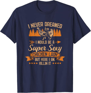 Funny Chicken Lover Shirt Women Rancher Farmer Gift Chicken T-Shirt - T-Shirt | Navy
