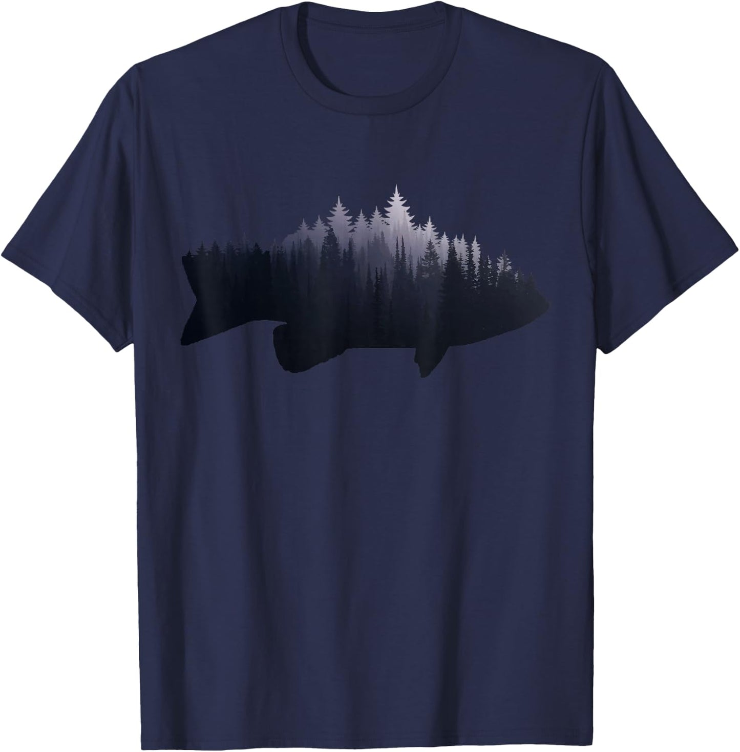 Fishing Largemouth Bass Bass Forest Nature Fisherman T-Shirt - T-Shirt | Navy