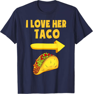 I Love Her Taco Funny Matching Couple Cinco De Mayo Men T-Shirt - T-Shirt | Navy
