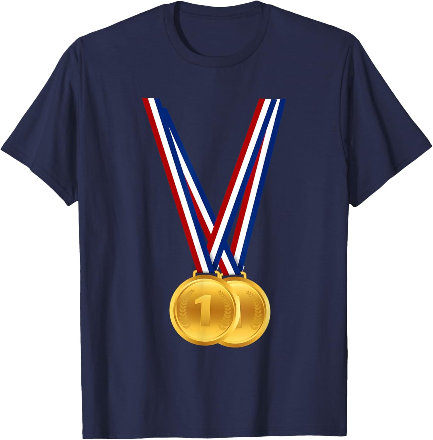 Gold Medals Funny Winners And Champions Gift Birthday T-Shirt - T-Shirt | Navy