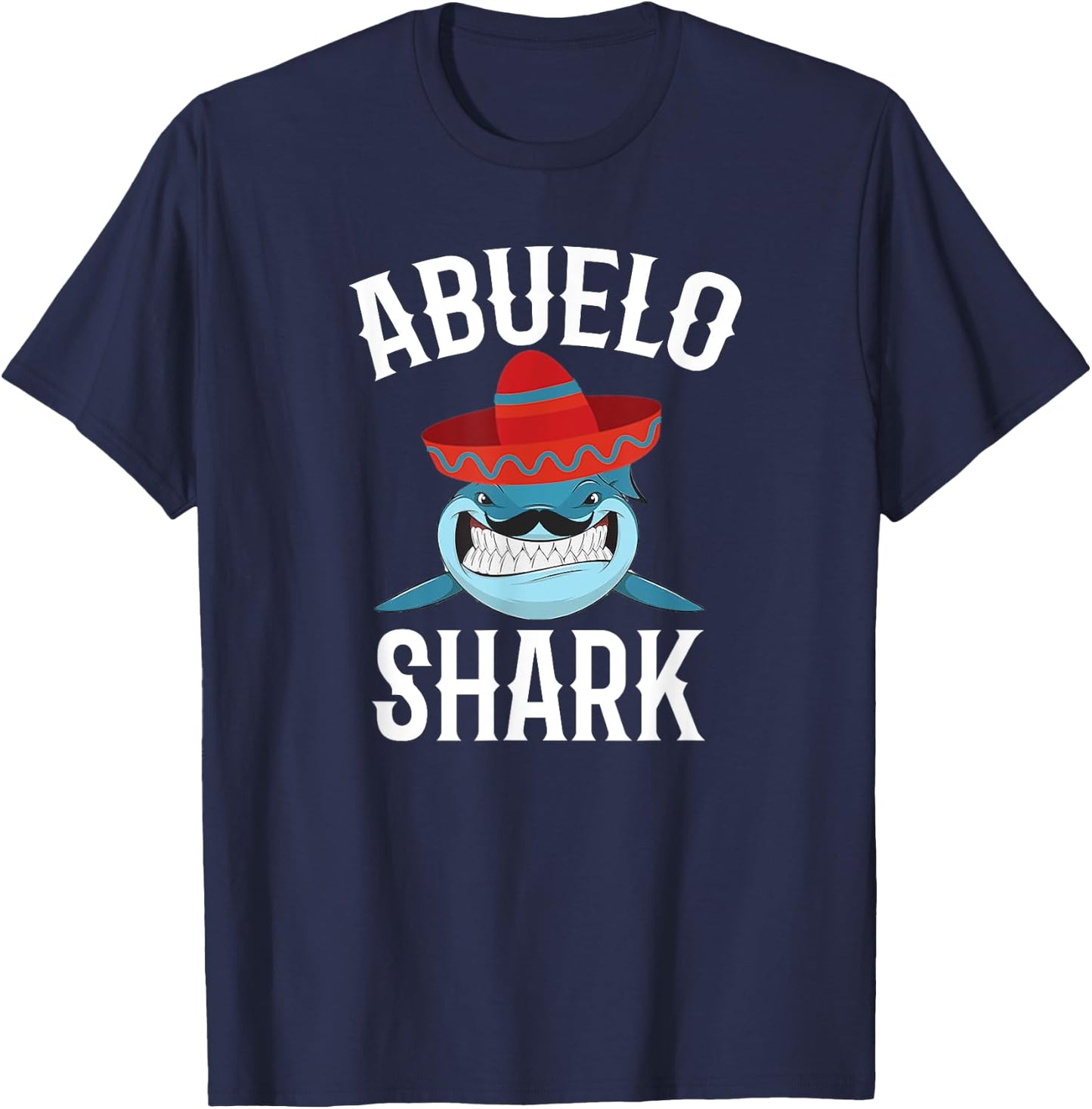Abuelo Shark Funny Spanish Grandpa Gift T-Shirt - T-Shirt | Navy