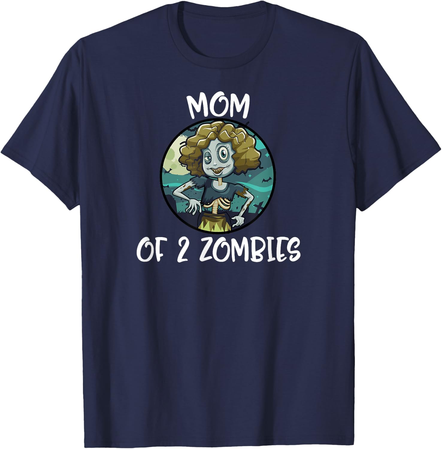 Mother's Day Mom Of 2 Zombies Women Gift T-Shirt - T-Shirt | Navy