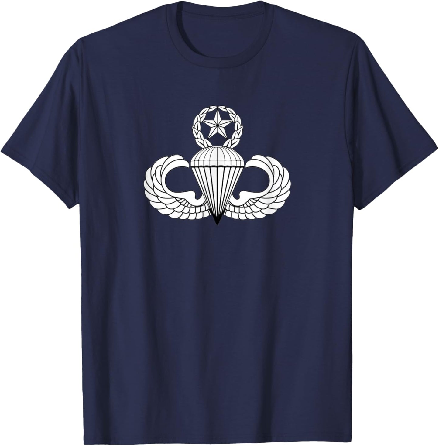Master Parachute Badge Jump Wings Military Vet Fort Bragg T-Shirt - T-Shirt | Navy