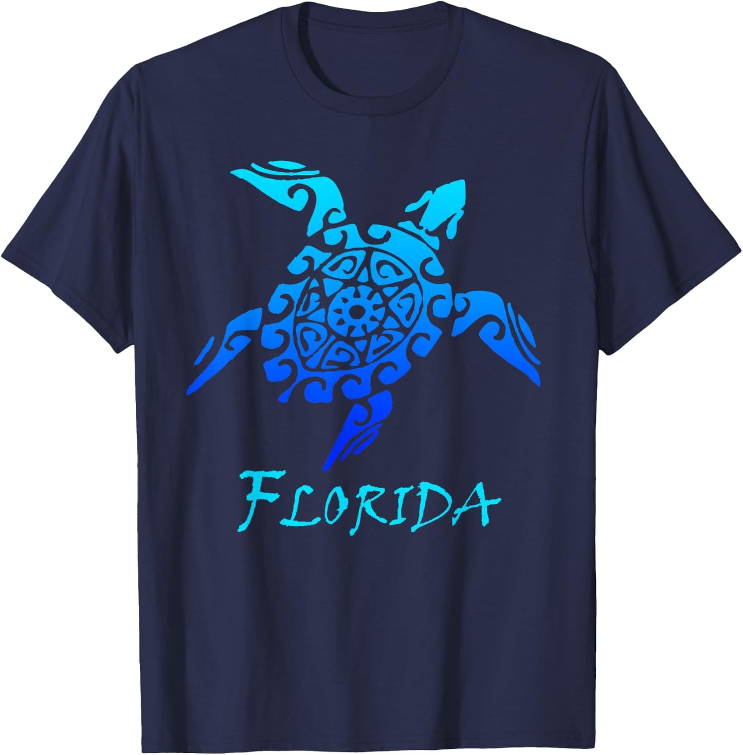Florida Vacation Vintage Retro Sea Turtle T-Shirt - T-Shirt | Navy