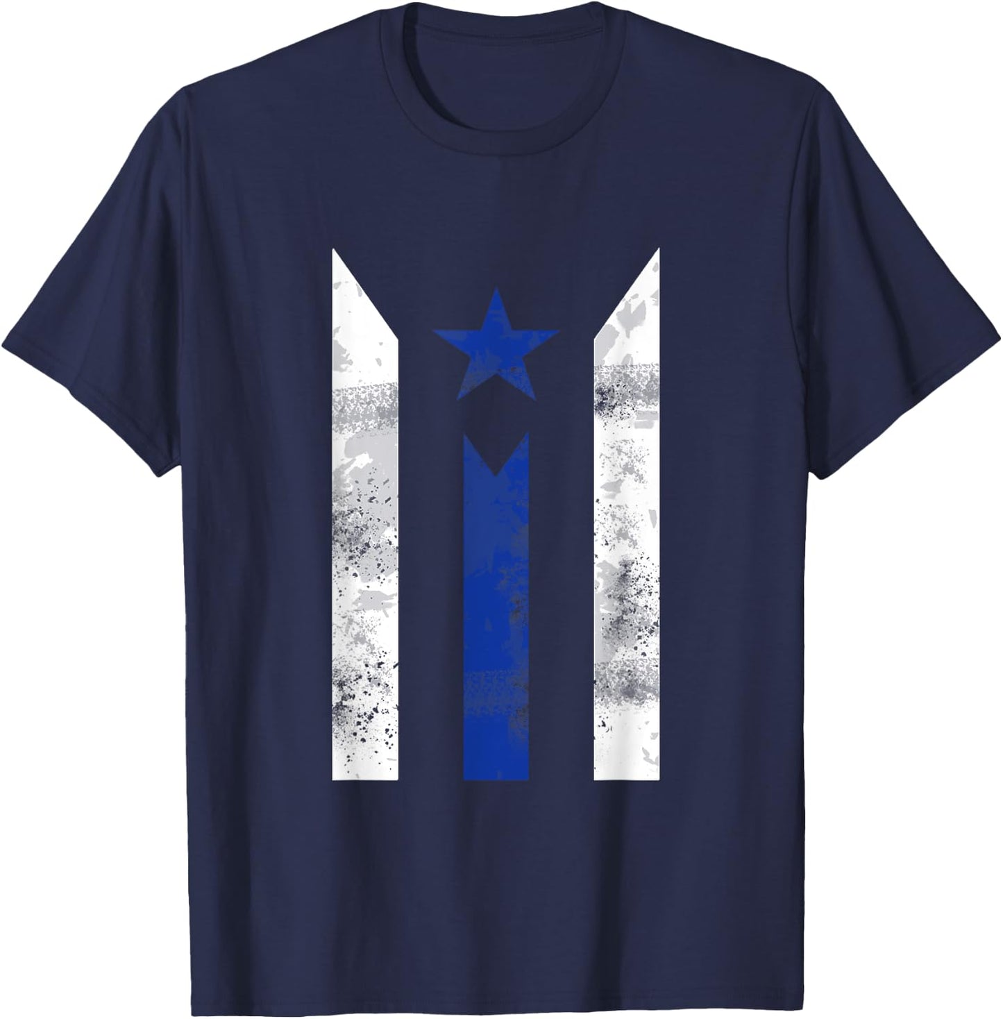 Thin Blue Line Puerto Rican Police Puerto Rico Flag Gift T-Shirt - T-Shirt | Navy