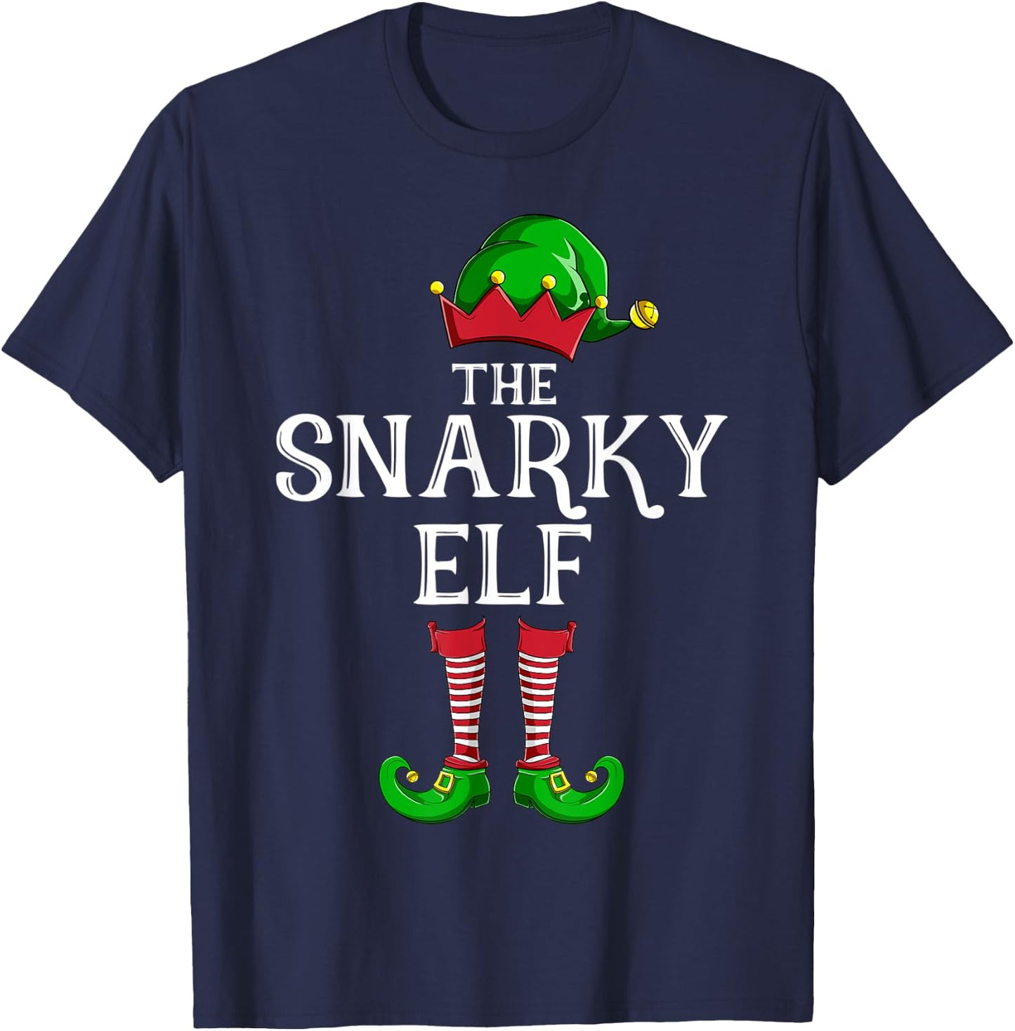 Snarky Elf Matching Family Group Christmas Party Pajama T-Shirt - T-Shirt | Navy