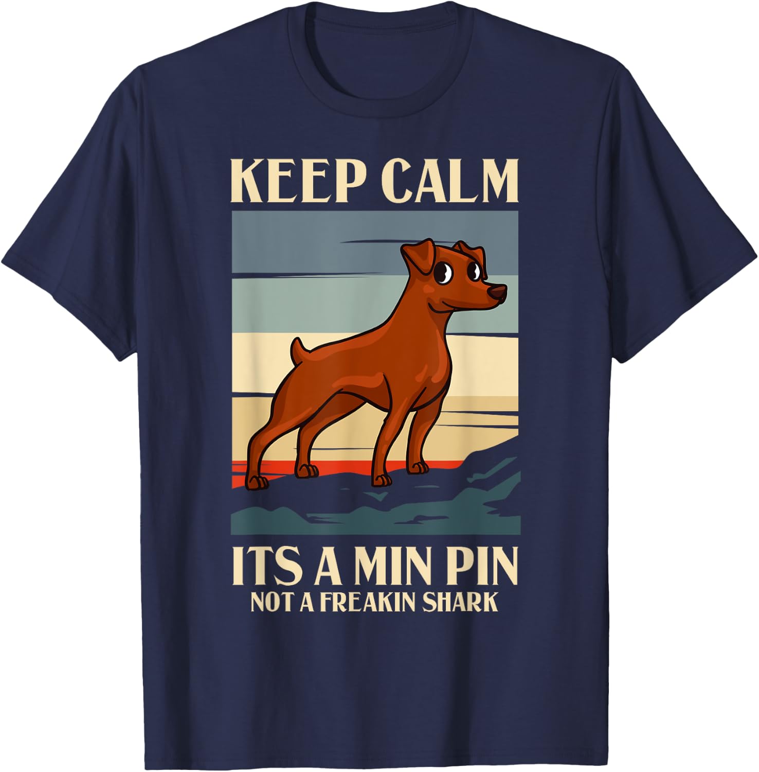 Miniature Pinscher Dog Puppies Owner Lover Women Kids T-Shirt - T-Shirt | Navy