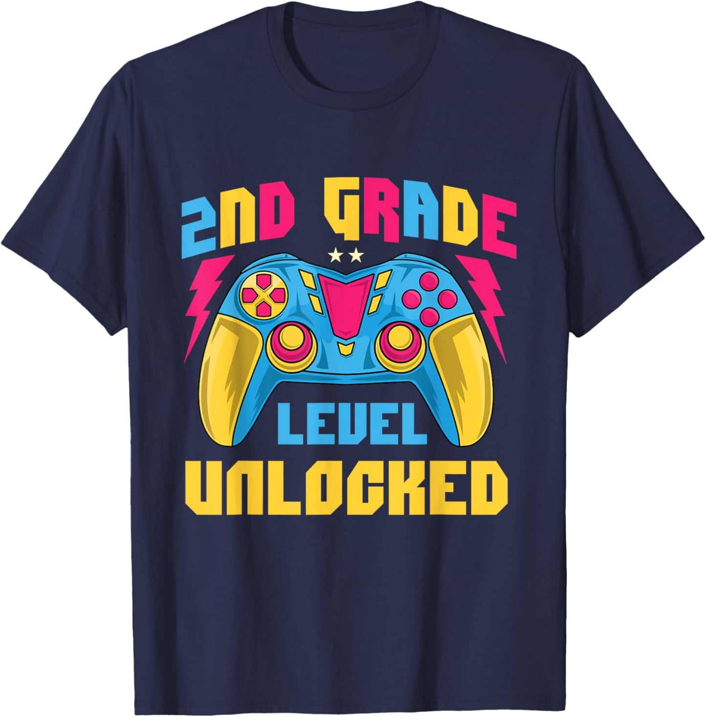 2nd Grade Level Unlocked - Teacher Student School Women Kids T-Shirt - T-Shirt | Navy