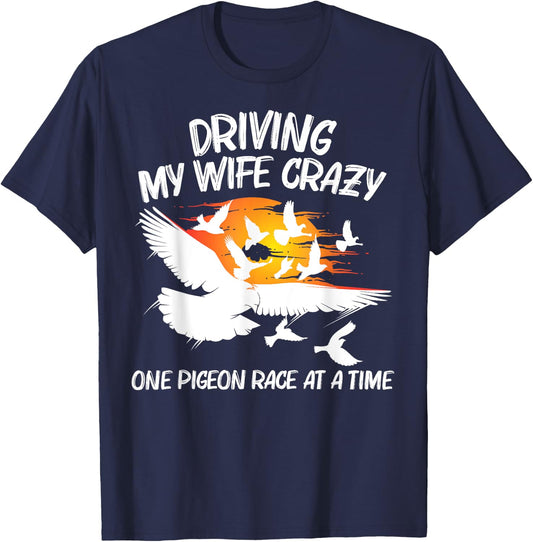 Pigeon Racing Gift Grandpa Homing Pigeon Bird Lovers T-Shirt - T-Shirt | Navy