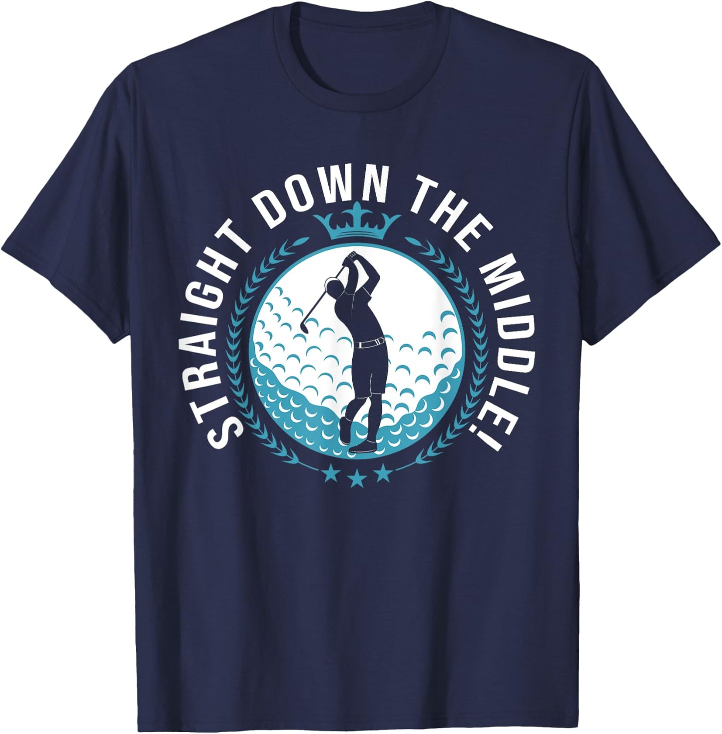 Straight down the middle - cool golf shirt golf T-Shirt - T-Shirt | Navy