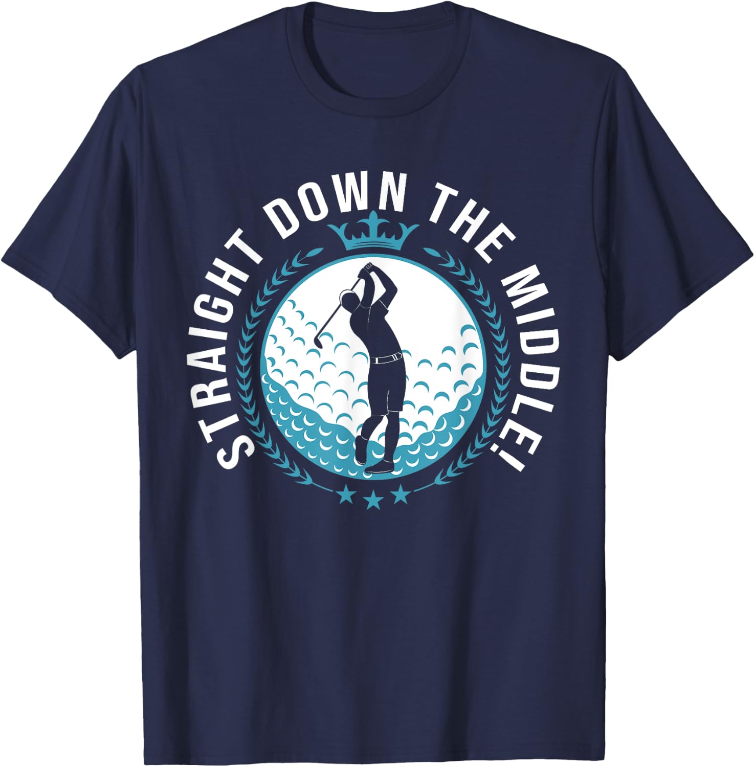 Straight down the middle - cool golf shirt golf T-Shirt - T-Shirt | Navy