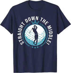 Straight down the middle - cool golf shirt golf T-Shirt - T-Shirt | Navy