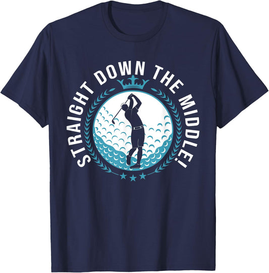 Straight down the middle - cool golf shirt golf T-Shirt - T-Shirt | Navy