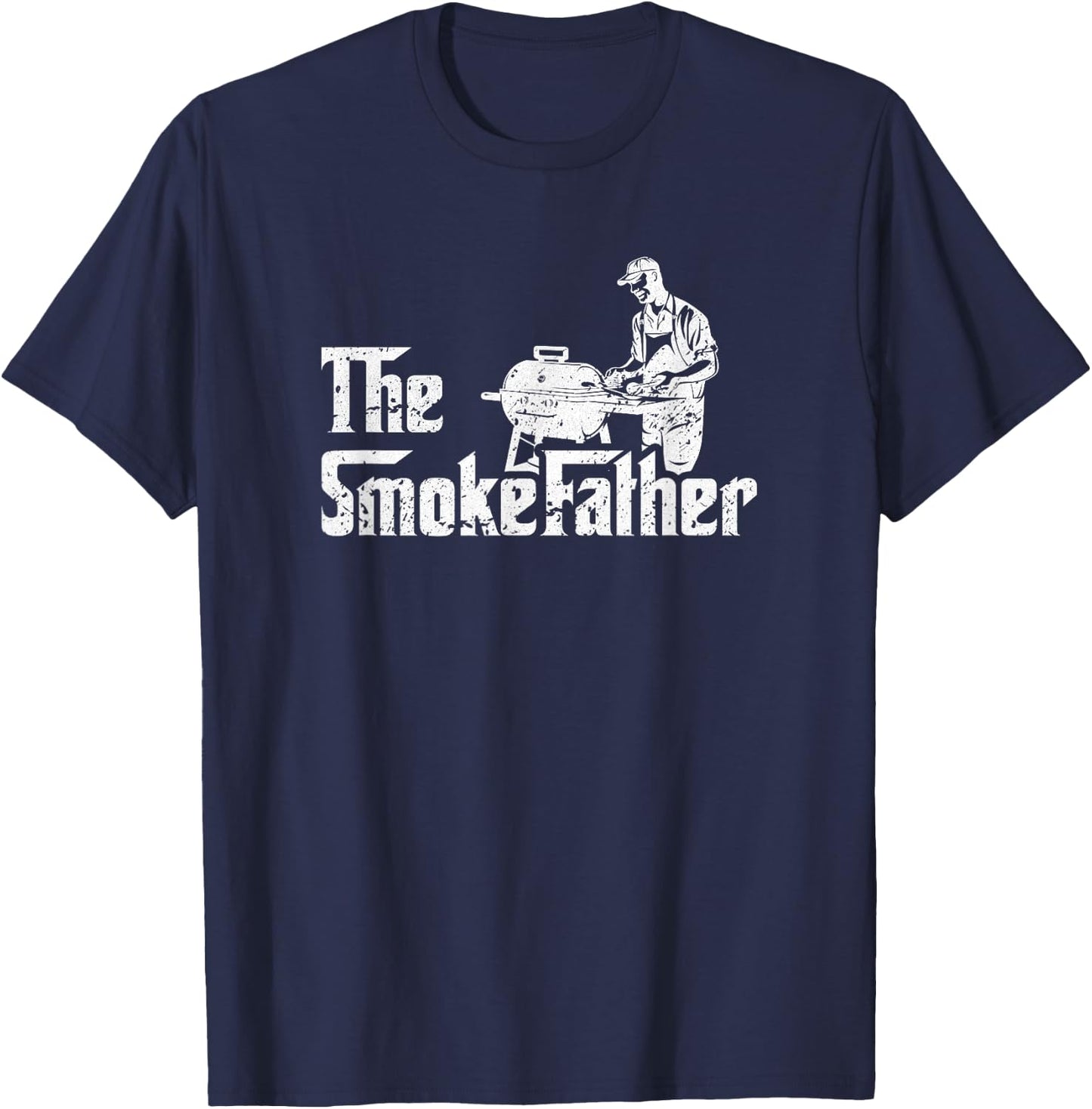 The SmokeFather Fathersday BBQ T-Shirt - T-Shirt | Navy
