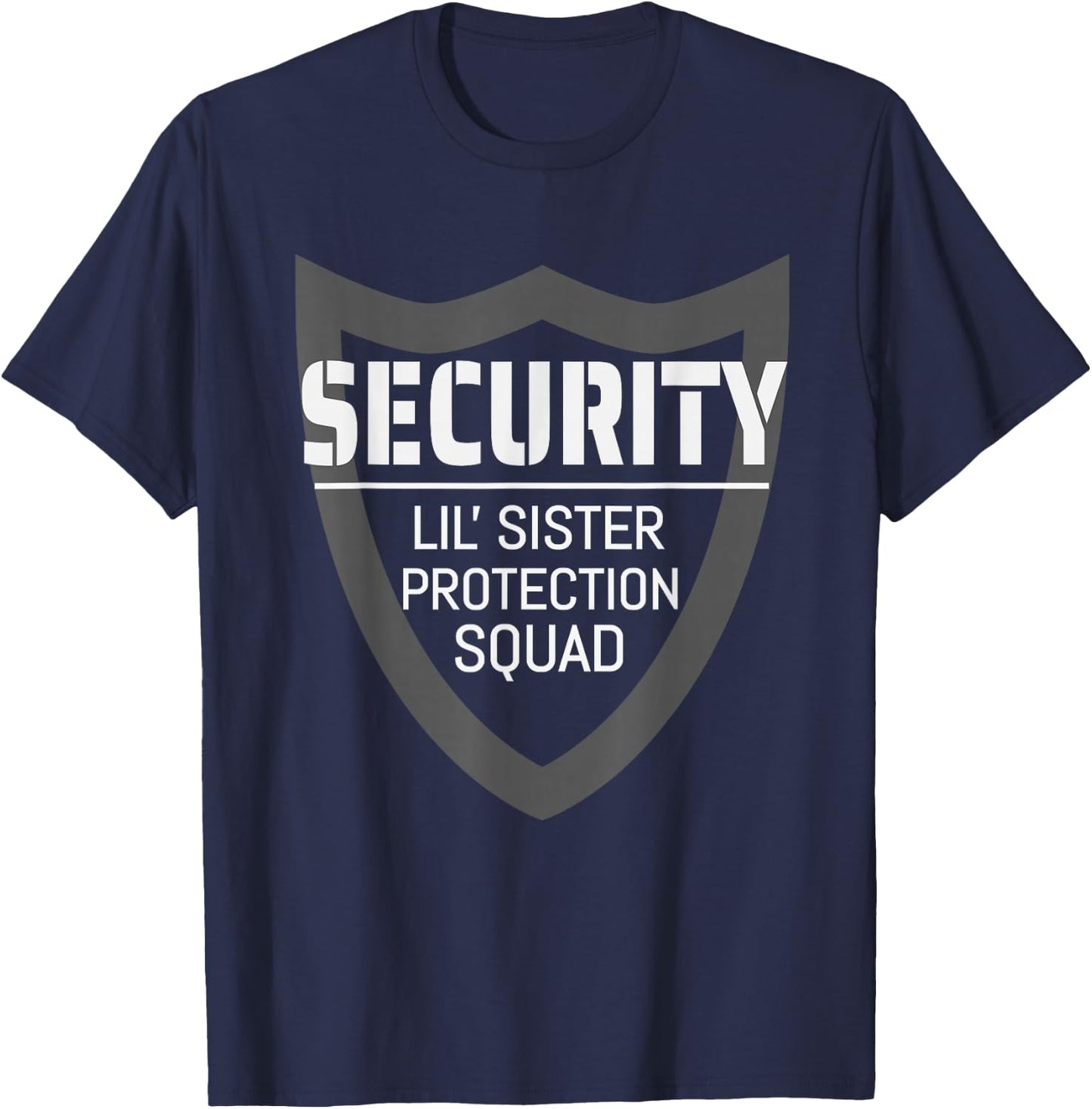 Security Lil' Sister Protection Squad Big Brother Kids T-Shirt - T-Shirt | Navy